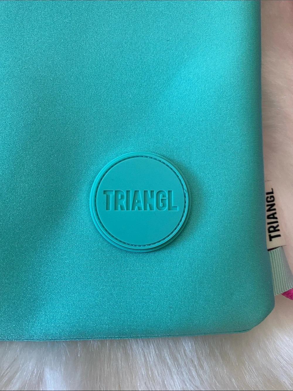 triangl swimwear Teal Drawstring Backpack with Pink Trim